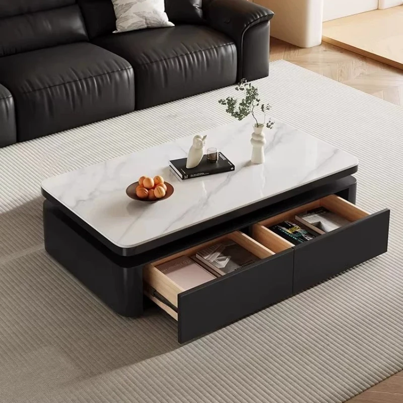 Modern Rock Slab Coffee Table Living Room Home Light Luxury High Sense Minimalist Small Sedentary Center Coffee Tables Furniture
