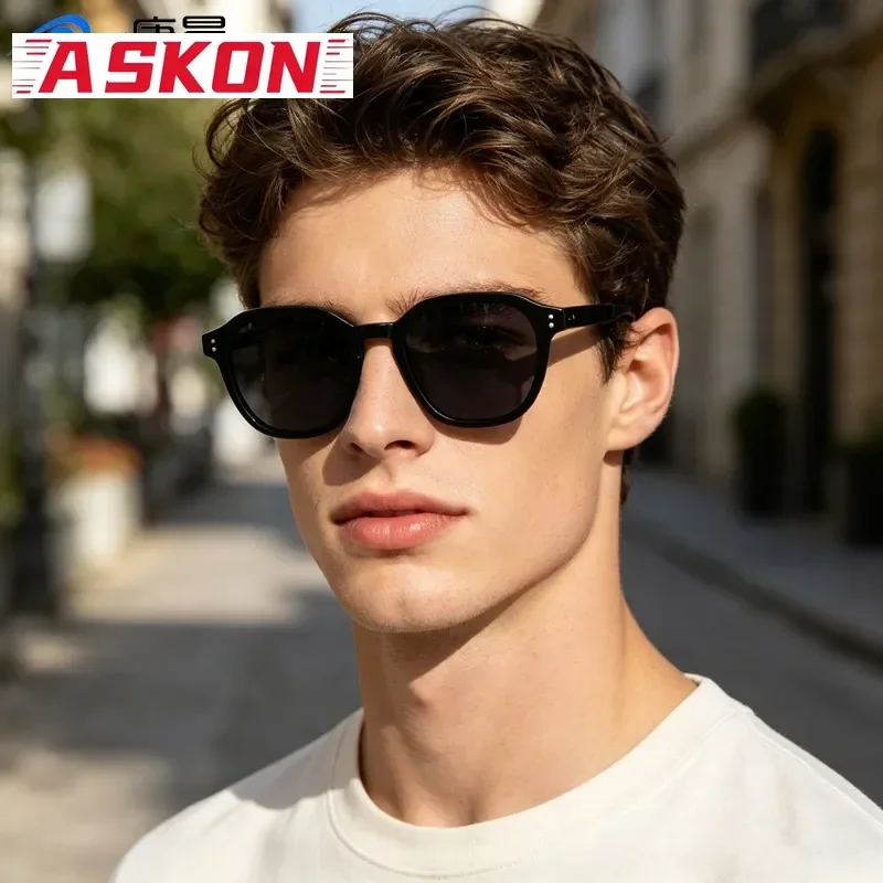 Acetate High-end Polarized Black Sunglasses Men Square Handsome UV400 Glasses Man Classic Eyeglasses Women Popular UV-blocking