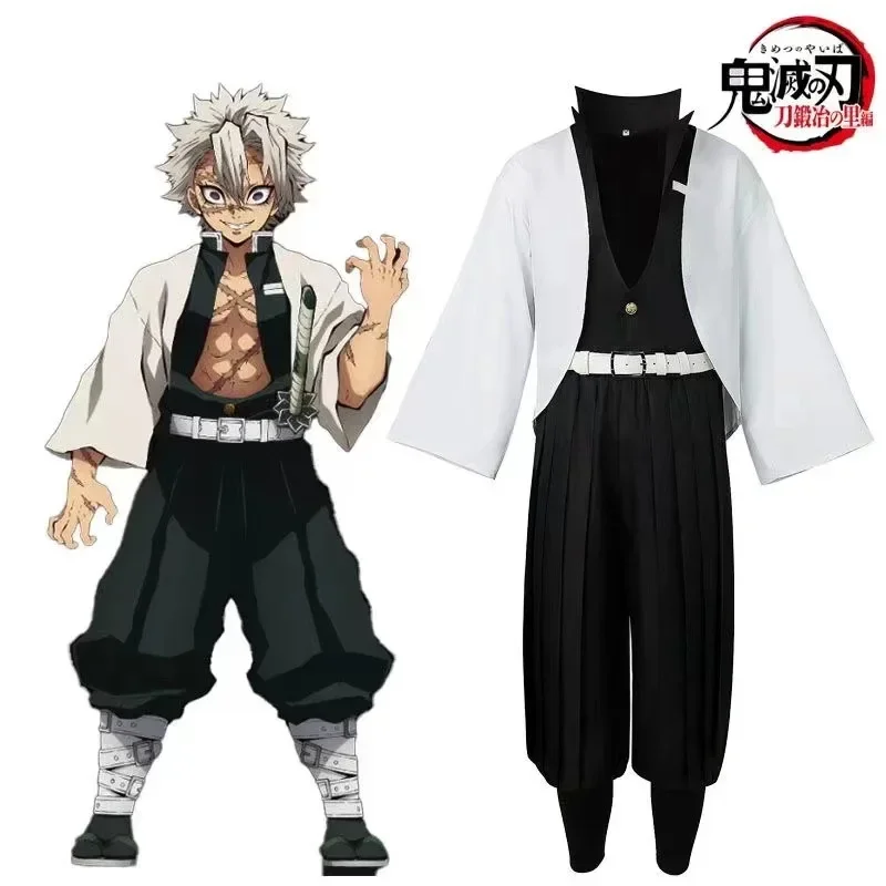 

Shinazugawa Sanemi Demon Slayer Cosplay Costume Wig Wind Hashira Uniform Stickers Kimetsu No Yaiba Swordsmith Village Arc Anime