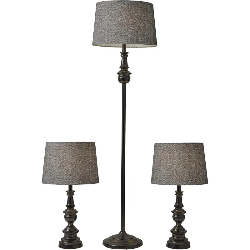 Classic Set Containing Matching Floor Two Table Lamps, 16