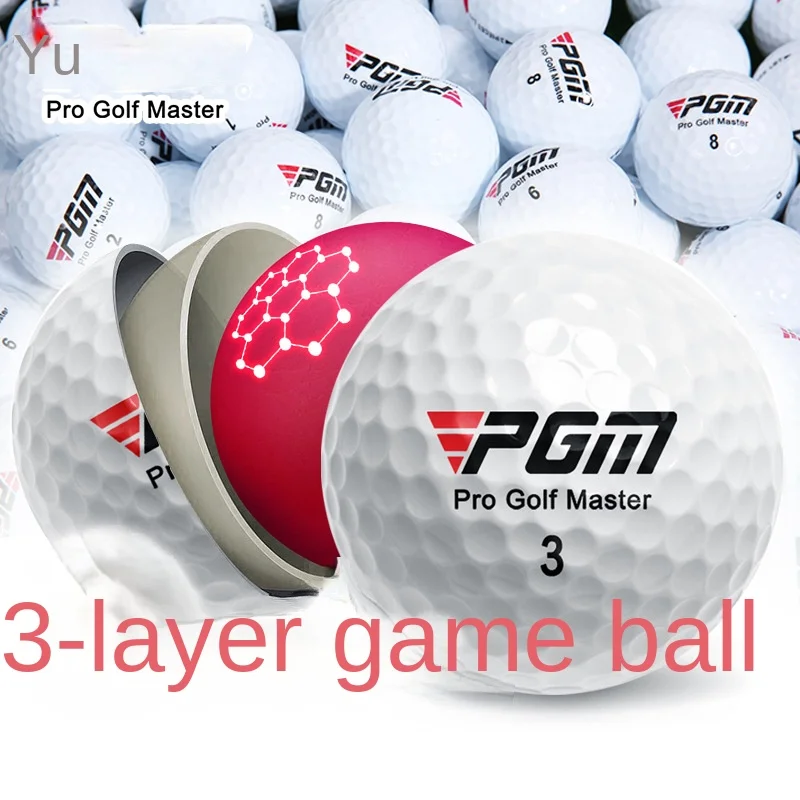 PGM Three-layer Game Ball with LOGO Weight 44g White Golf Ball Hardness 80 Q002