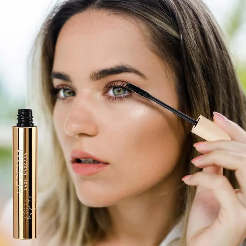 Waterproof Anti-sweat Mascara Lengthens Eyelashes Extension Black Silk Fiber Mascara Female Non-smudge Mascara Makeup Cosmetic