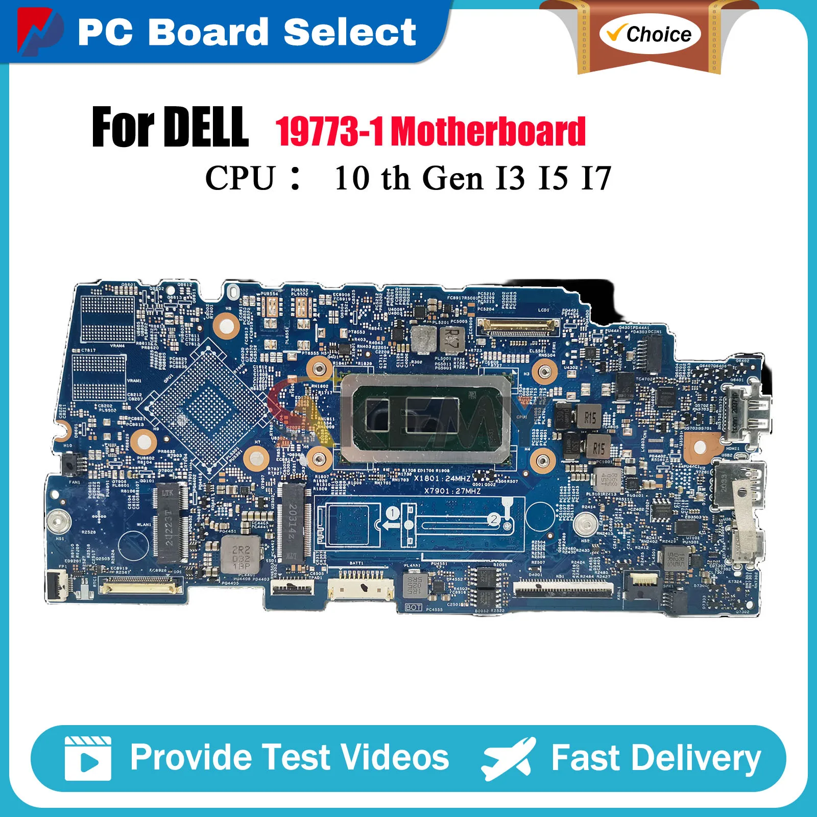 

Материнская плата для ноутбука Dell Inspiron Vostro 5300 19773-1 с процессором i3 i5 i7 0X4C7V 00HTT8 0XHCN2 0V499Y протестирована нормально