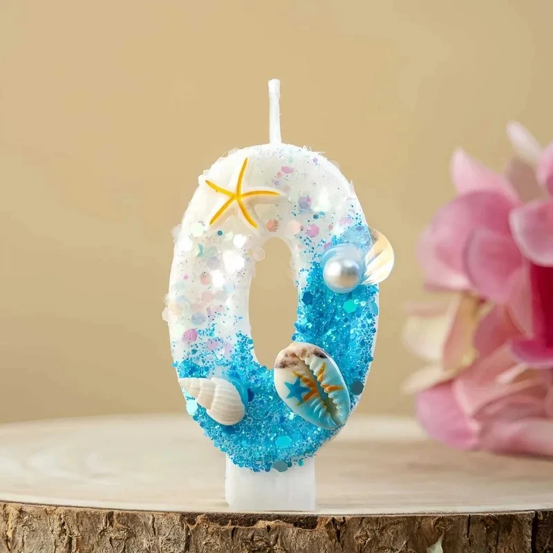 Shell-shaped Starfish Digital Birthday Candles, Perfect for Ocean-Themed Parties and Children’s Summer Beach Cake Decorations view 2