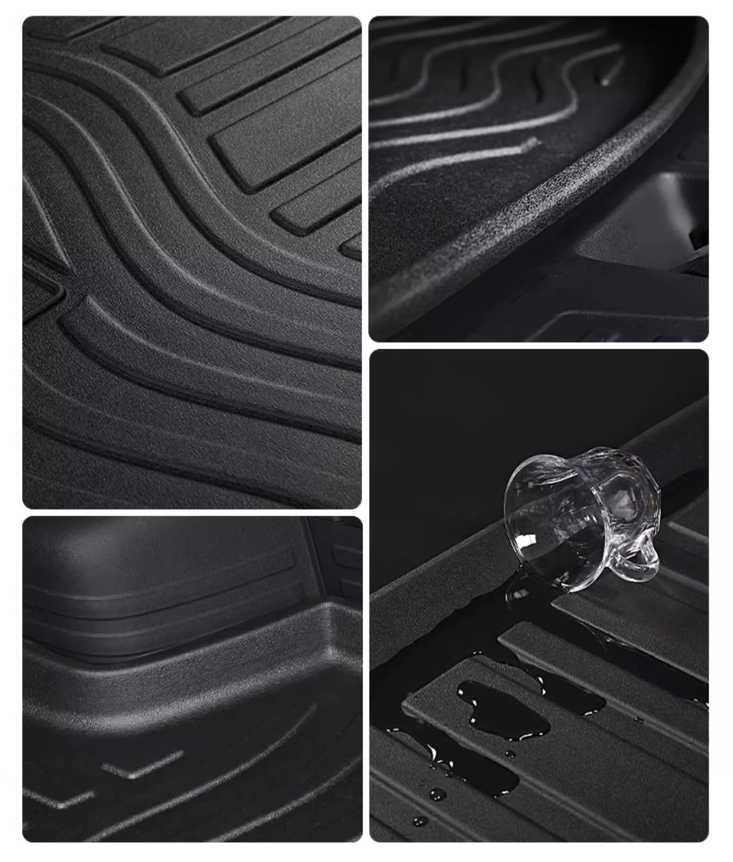 Para Changan Deepal SL03 2022-2025 TPE, alfombrilla para maletero de coche de ajuste personalizado, alfombrilla de carga negra para todas las estaciones, revestimientos para maletero medidos con láser en forma de 3D