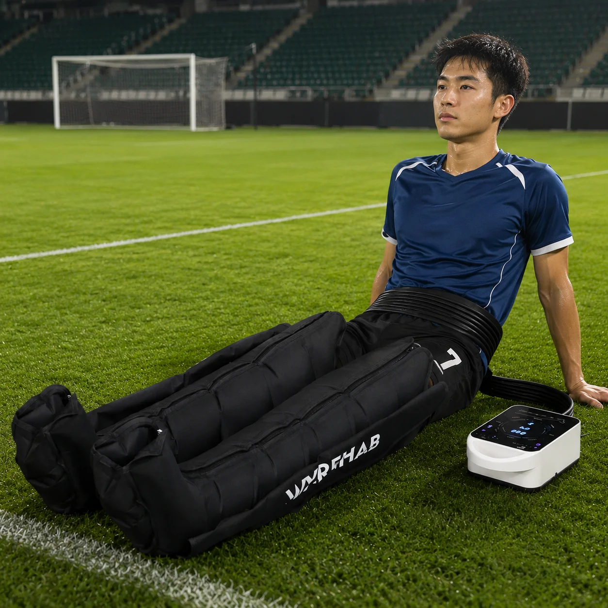 6 Chambers Air Compression Recovery Boots Sequential Massage System For Sports Recovery & Muscle Relax Portable & Rechargeable