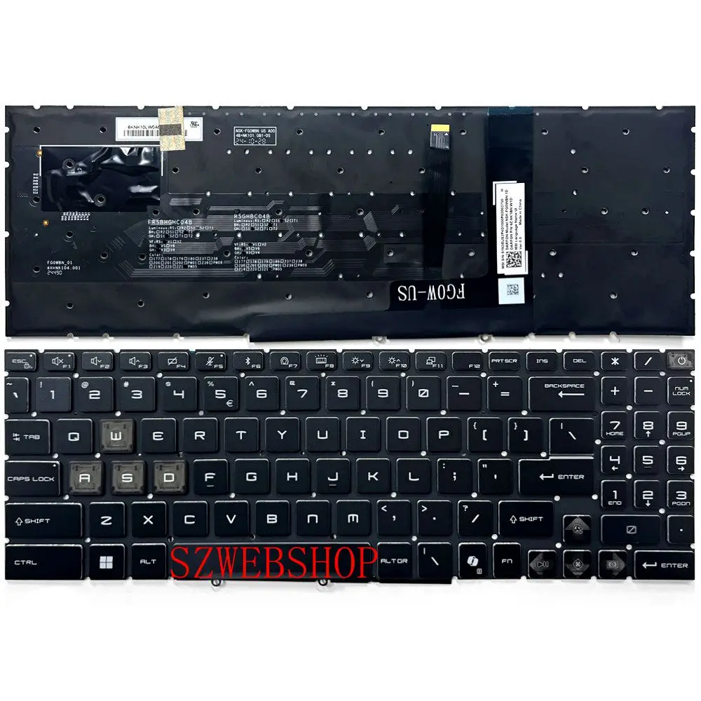 

НОВАЯ клавиатура для ноутбука MSI Sword 17 HX B13VEKG B13VGKG B14VEKG B14VFKG MS-17T2, английская раскладка, с подсветкой