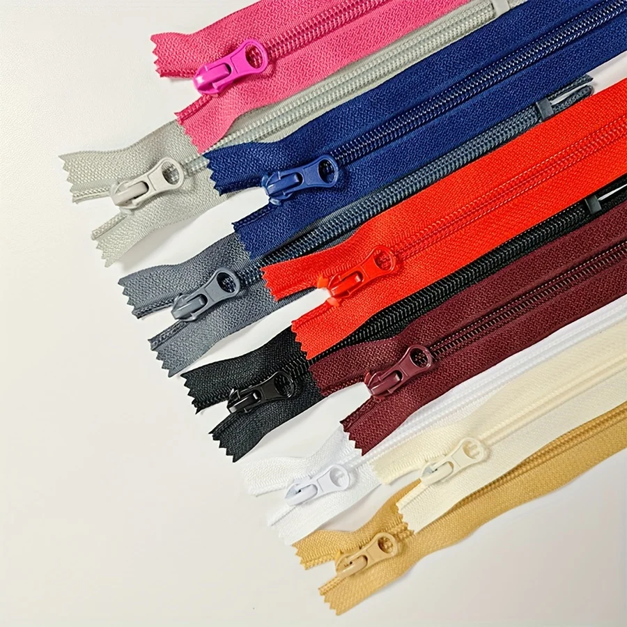 5 pcs 5# nylon lower zip closed tail pocket cushion closed mouth short zipper multicolor