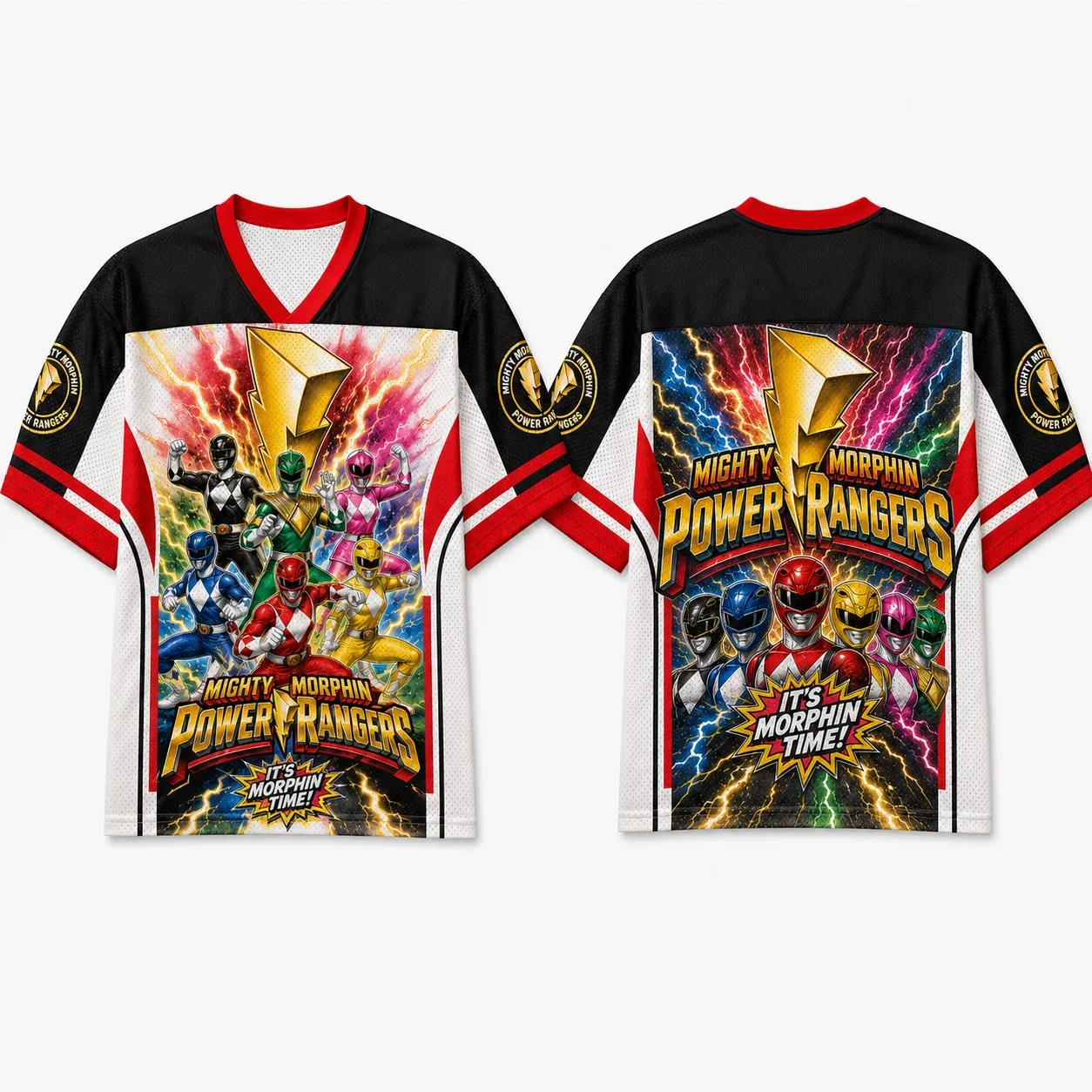 Diamond Warrior Pink Jersey Men's and Women's Short Sleeved Mesh Sports T-shirt Size 95 Pink Black Retro Print Role-playing