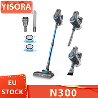 YISORA N300 Cordless Vacuum Cleaner, 20kPa Powerful Suction, 0.8L Dust Cup, 2200mAh Battery Up to 40min Runtime 2 Cleaning Modes