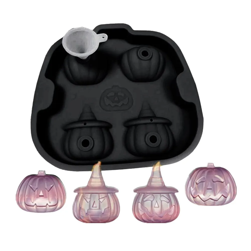 

Chocolate Mold Silicone Halloween Ice Cube Tray Pumpkin Shape For Baking Dessert Making Kitchen Bar Tools Black
