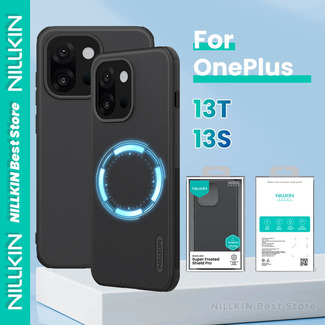 

Nillkin для Oneplus 13T 13s магнитный чехол для телефона ПК + ТПУ безопасности противоударный чехол для телефона с защитой от царапин супер матовый чехол Shield Pro