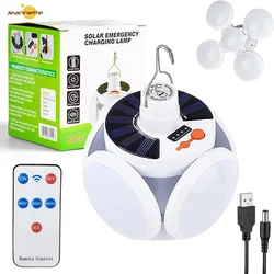 Lanterne solaire de camping portable, lampe de tente LED pliante, ampoules de football, aste par USB, maison, bureau, tente, voiture