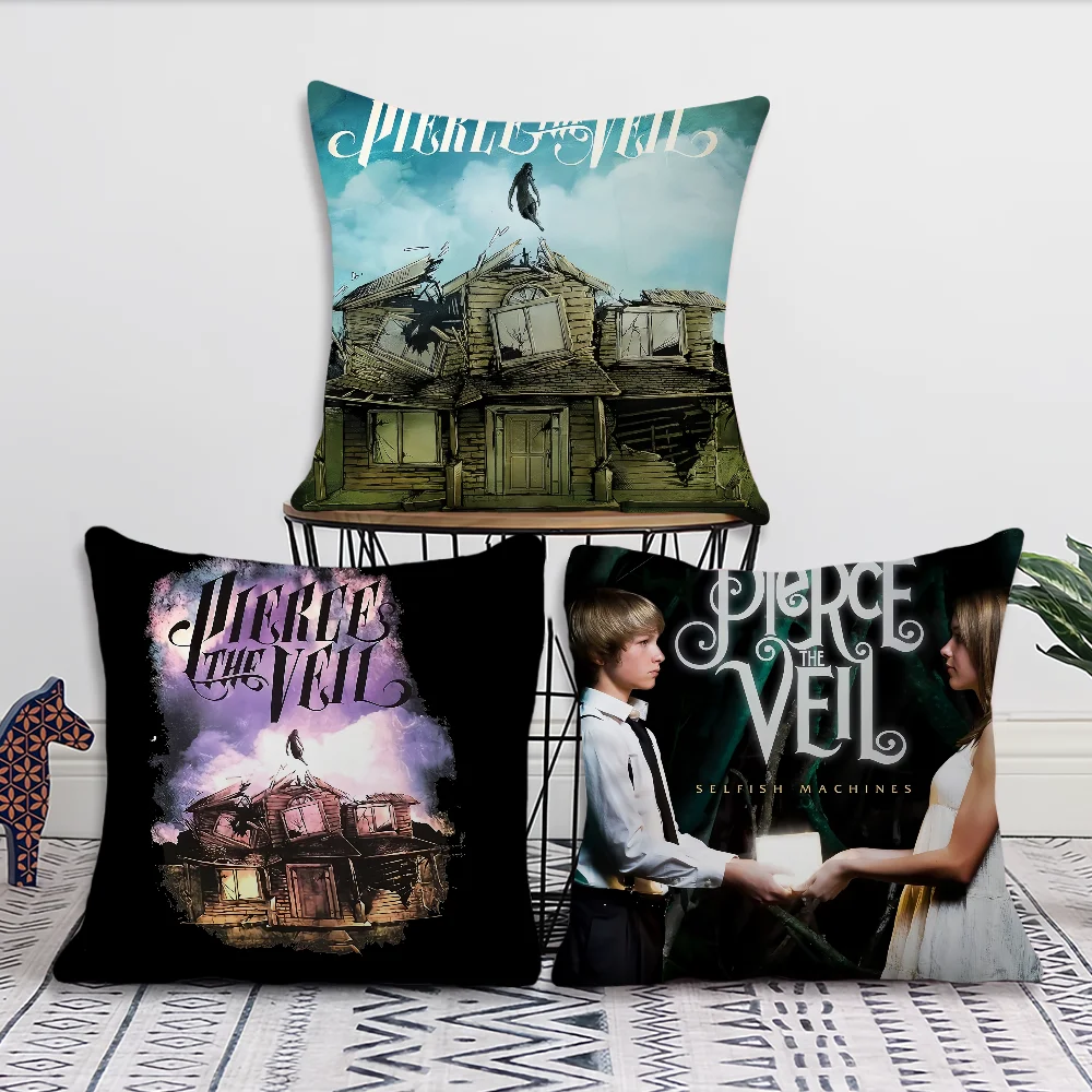 Music P-Pierce The Veil Collide with the Sky Pillow Case Living Room Bedroom Headboard Backrest Cushion Square Cushion Nap Time
