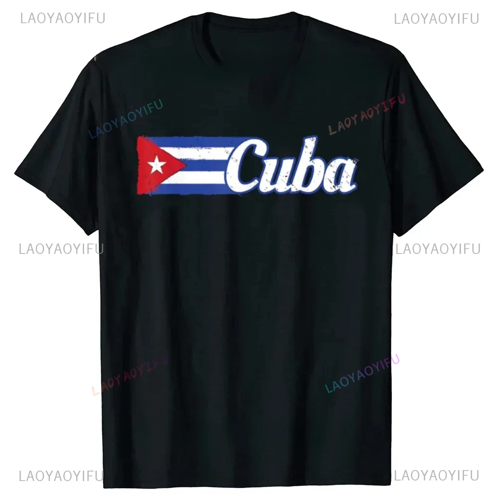 Funny Graphic Printed Cuban Flag Cuba T Shirts Summer Style Streetwear Short Sleeve T-shirt Harajuku Casual Loose Mens Clothing