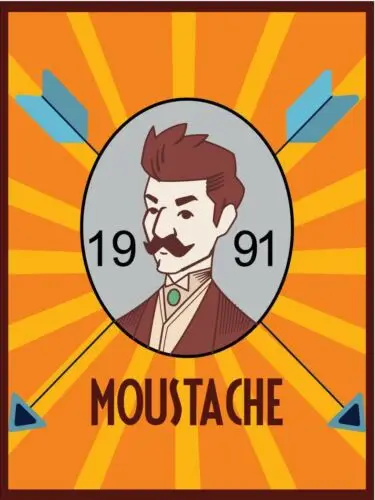 Moustache 1991 Metal Wall Plaque Art Vintage tin sign retro Man Cave