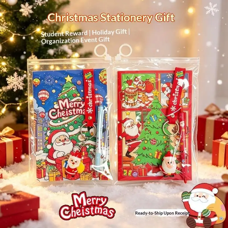 Student Stationery Set 3 PCS Christmas Style Lightweight Durable School Kit for Kids Back to School Daily Use