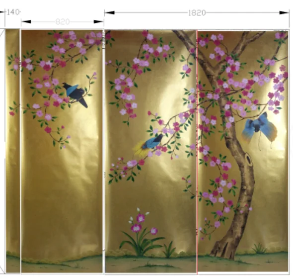 

Customized luxury wallpaper Hand-Painted birds of paradise & sakura Bedroom/Living/Study/Dinning Room Sofa/TV papel pintado