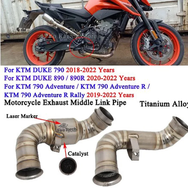 

Sip On For KTM DUKE 790 Duke 890 / 890R 2018-2022 KTM 790 Adventure R KTM790 Motorcycle Exhaust Modify Middle Link Pipe Escape