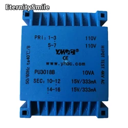 PU3018B 30 Years' manufacturer Double input and output 10VA /2*110/2*6-24V PCB encapsulated transformer