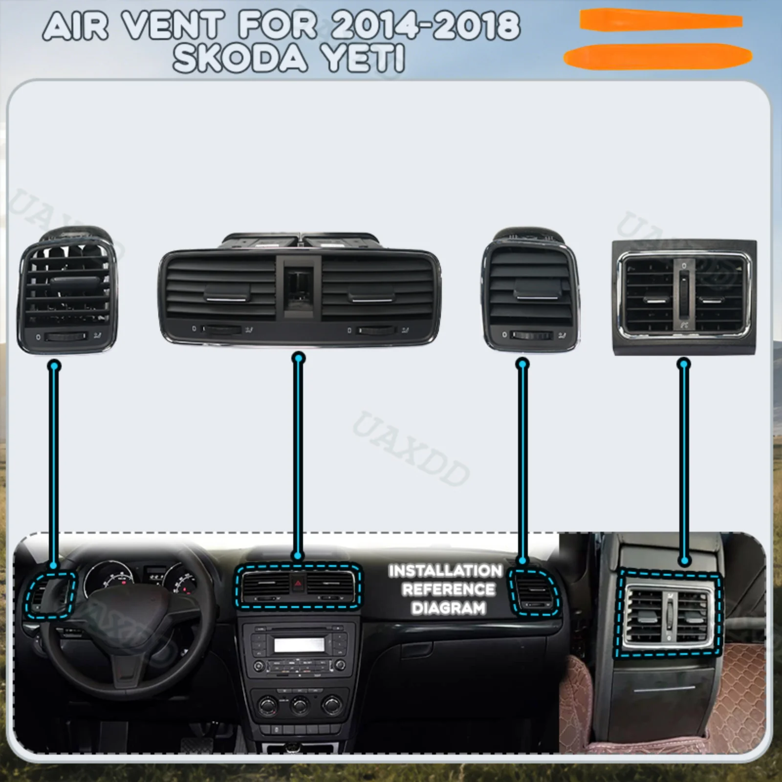 HVAC Nozzle Vent Ventilation Car Kit Automotive Grille Outlet Equipment Air Conditioning Assembly Parts For 2014-2018 Skoda Yeti