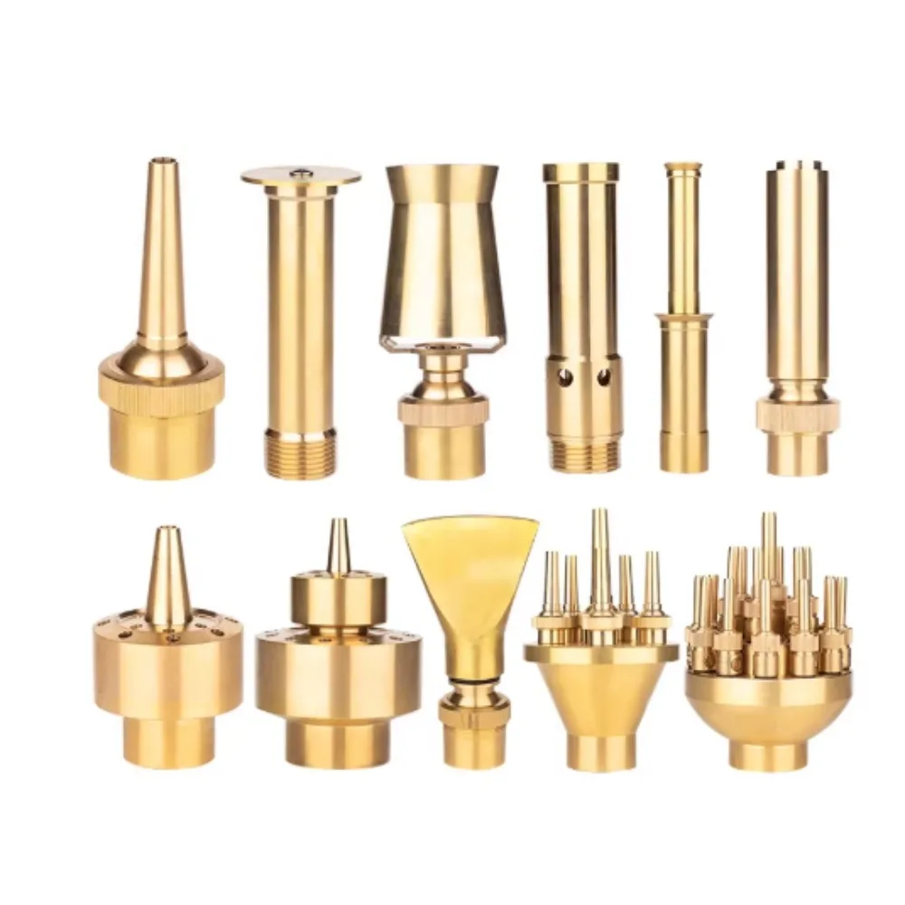 1pc Swimming Pool Decorative Fountain Nozzles Brass Jet 1'' 1/2'' 3/4'' Spray Nozzle Adjustable Sprinklers Outdoor Garden Pond