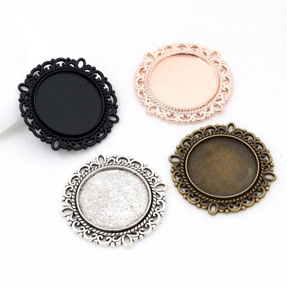 10pcs/lot 20mm Inner Size 4 Colors Classic Style Cabochon Base Setting Charms Pendant