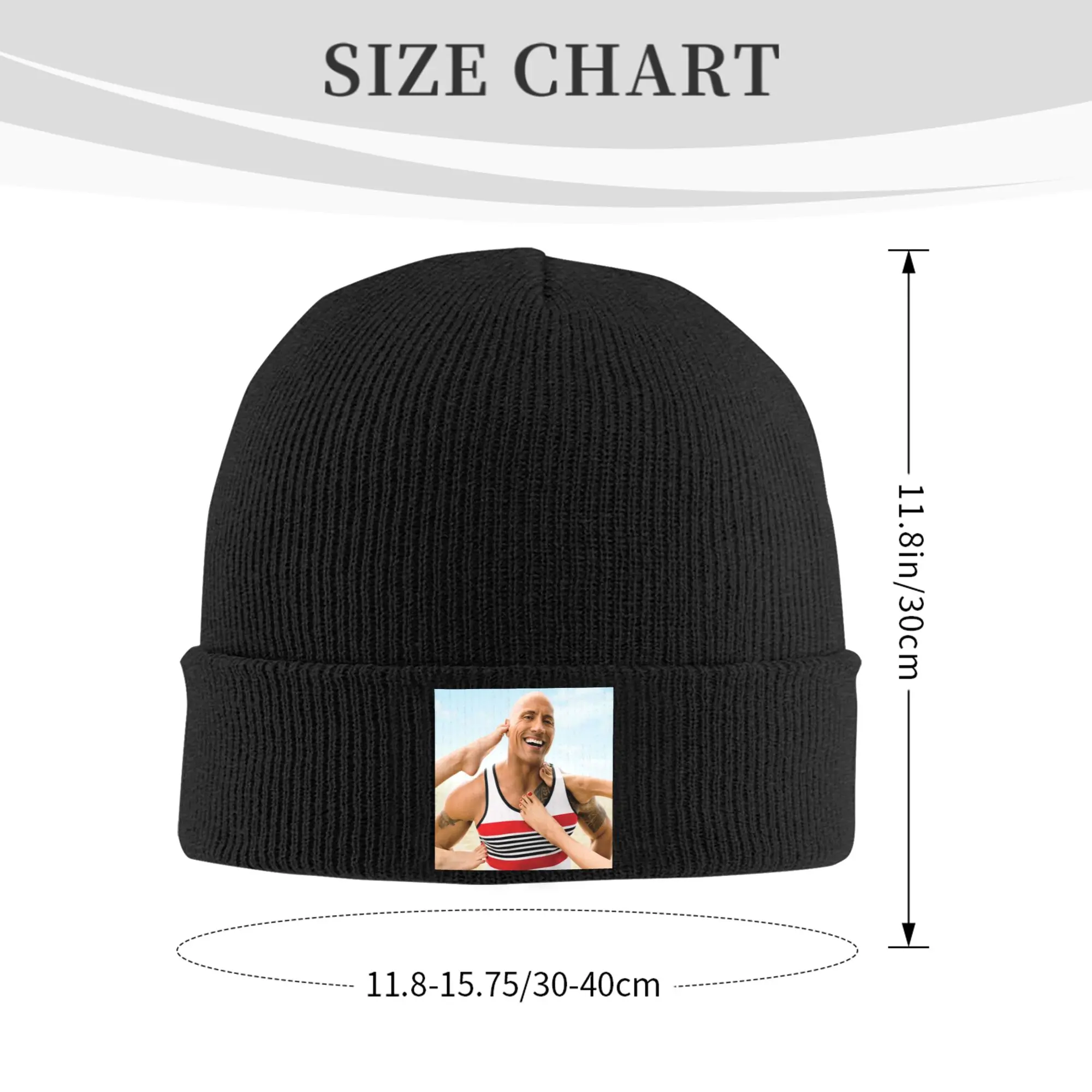 Custom Funny Johnson The Rock Dwayne Bonnet Hats  Fashion Knitted Hat For Men Women Winter Warm  Skullies Beanies Caps