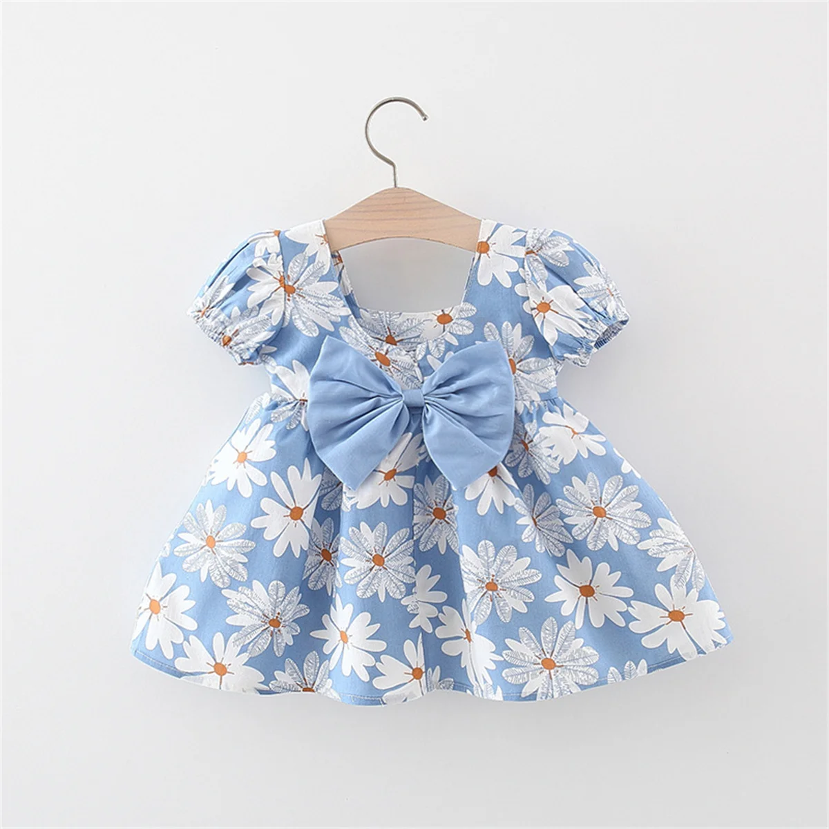 Summer Girl Baby Beach Dress Baby Flowers Cool Daily Skirt Children\'S Sweet Casual Knee Long Daisy Clothes