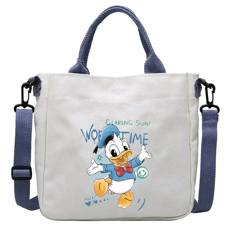 Disney Child\'s Canvas Bag Mickey Mouse Cartoon Printing Shoulder Bags Cute Boys Girls Handbag Large-capacity Shopping Bags Gifts