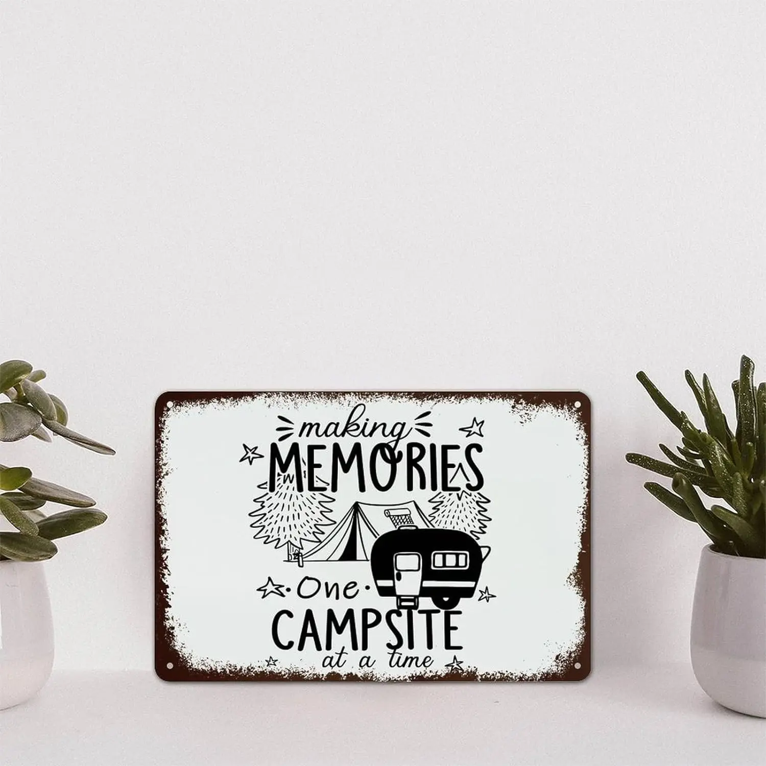 Metal Tin Sign Quote Poster Metal Decor Signs Making Memories One Campsite At A Time Funny Shabby Metal Sign for Courtyard Garde