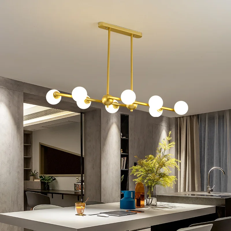 Imagem -03 - Sandyha Lustres Nordic Modern Led Glass Ball Pendant Lamp Luz para Viver Cozinha Jantar Loft Home Decor Iluminação Interior