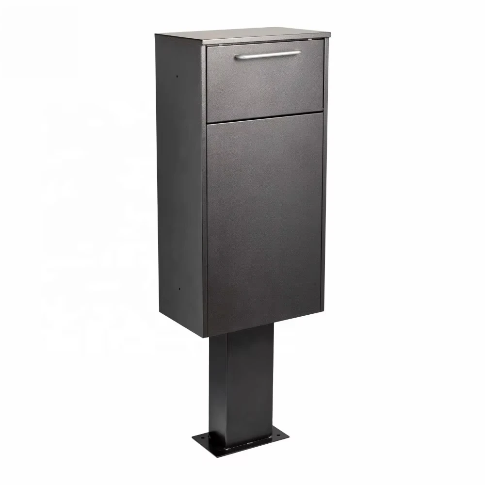 

OEM & ODM Home Use Outdoor Galvanized Steel Post Mounted Strong Package Parcel Box Floor Standing Parcel Drop Box Key Locking
