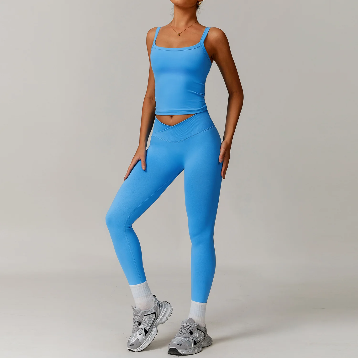 

2PCS Yoga Set Women Gym modern stylish Sets Tracksuit Push Up Fitness Running Quick drying crop top Workout Sport Leggings Suit