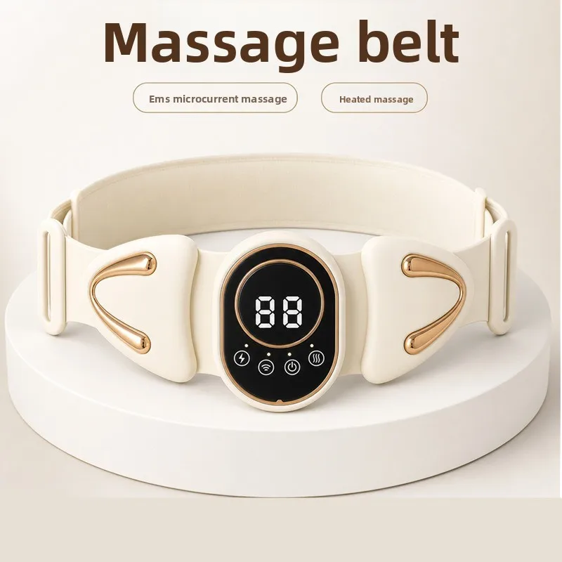 EMS Pulse Massage Belt Hot Compress Portable Fitness Shaping Belt Sweat Fat Burn Body Massager Home Workout Massage Equipment