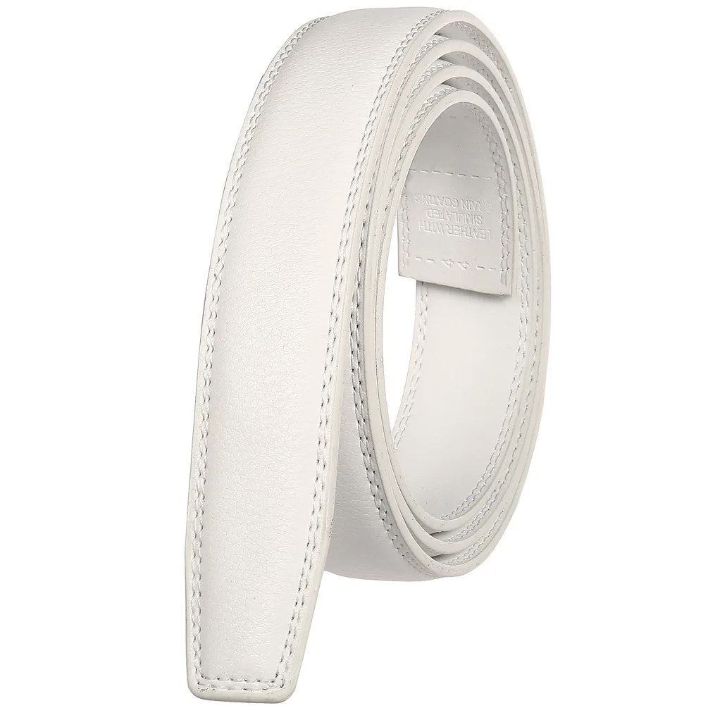 Ceinture à cliquet en cuir fin pour hommes et femmes, unisexe, en cuir véritable, sans boucle réglable, 3.0cm, 3.1cm