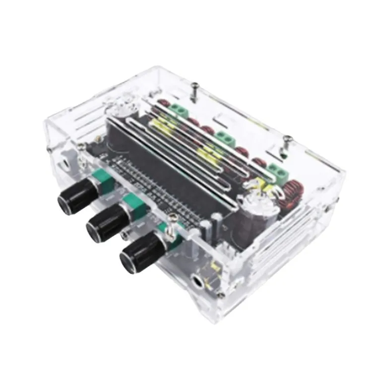 XH-M574 TPA3116D2 مضخم قناة 2.1 |   لوحة صوت رقمية عالية الطاقة 80 وات + 80 وات + 100 وات مع حافظة كريستالية