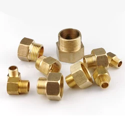 Brass Tube Hexagonal Tube Quick Connector Internal Thread To External Thread M14 1/8 1/4 3/8 1/2 3/4 Conversion Copper Connector