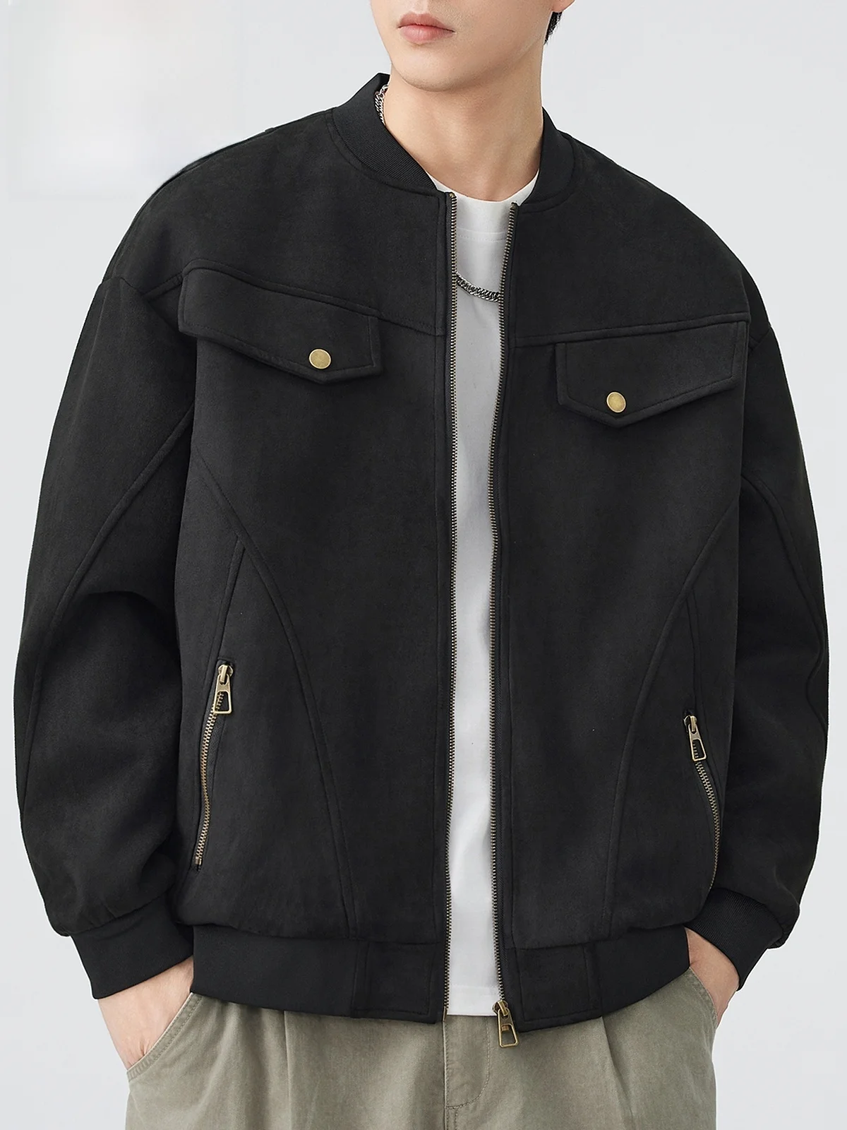 

Pierre Cardin мужской бейсбольный воротник Jaet повседневный Sle полиэфирное волокно длинная све застежка-молния украшение зима новая мода