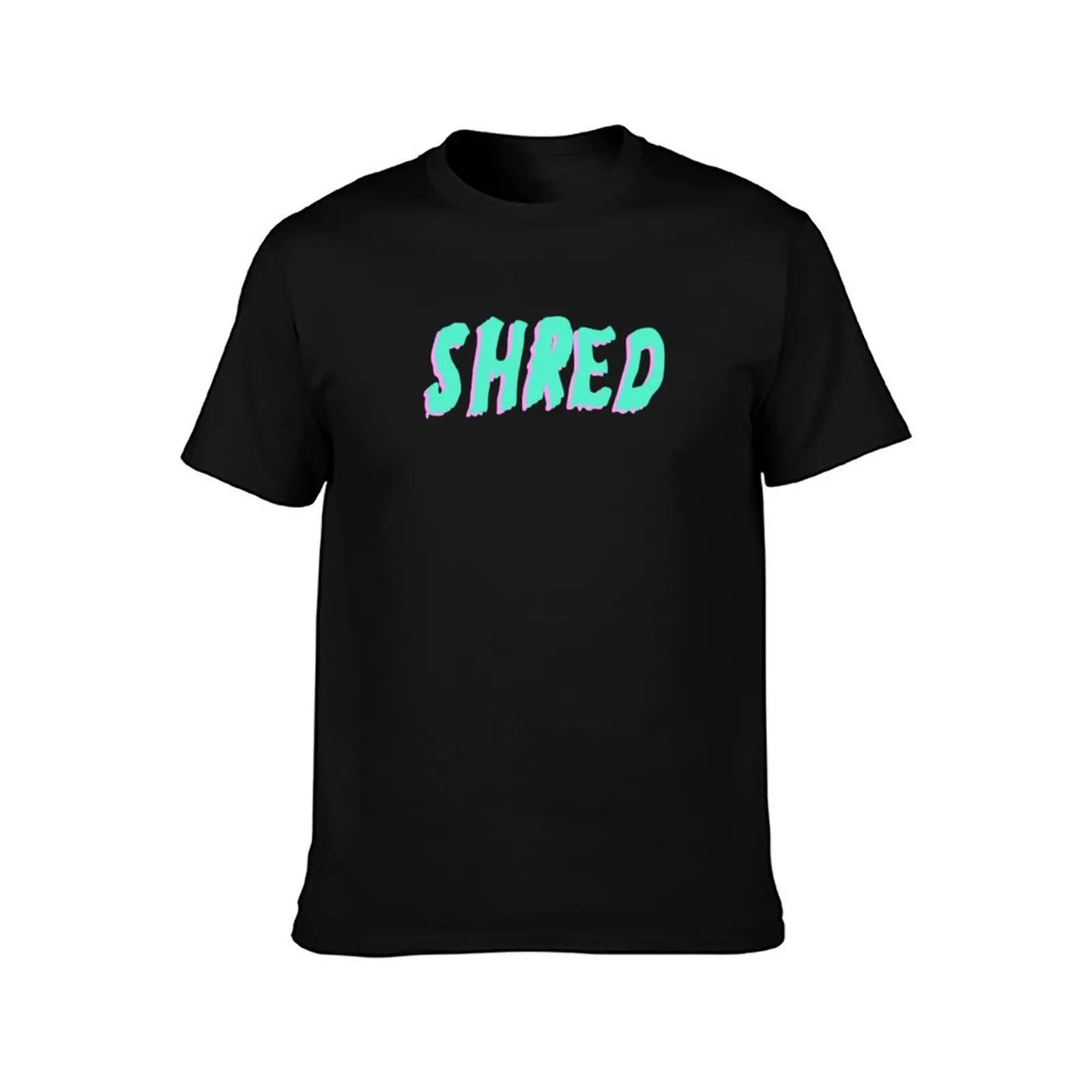 SHRED T-Shirt, Summer Casual Cotton Tee, Oversized Streetwear Tops, Vintage Graphic Print, Loose Fit Short Sleeve, 100% Cotton