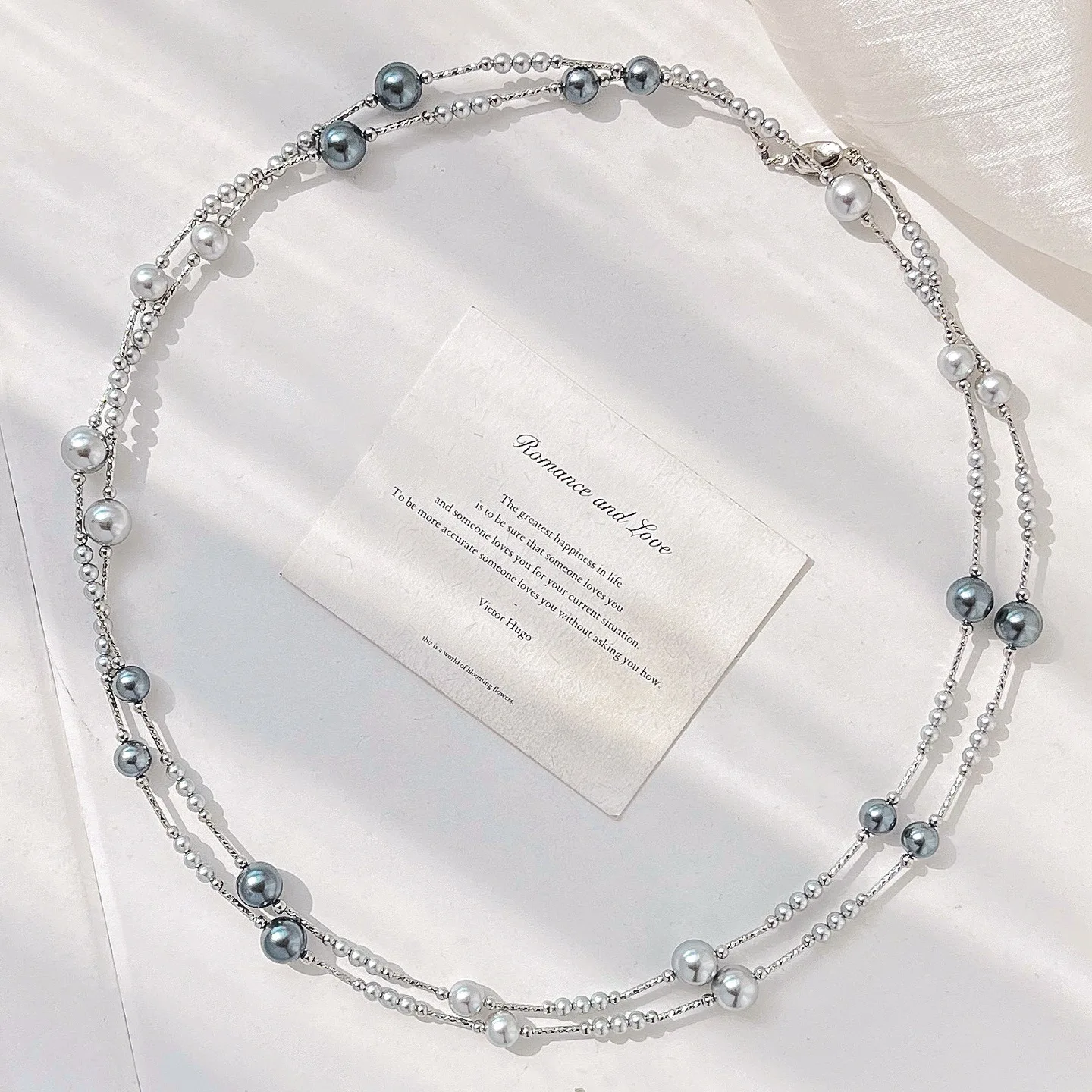 Fall Winter Premium High-Luster Faux Pearl Sweater Necklace & Choker, Long Layering Chain for Women