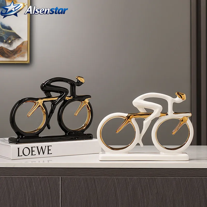 Vintage Luxury Creative Living Room Hallway Bookcase Wine Cabinet Decorative Bike Bicycle Model Ornament