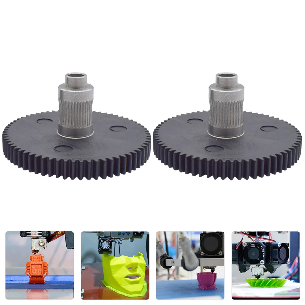 

2Pcs 3D Printer Gear Extruder High Gear Feeder 66 Tooth Precision Hob for Smooth Filament Feed 3D Printers Parts