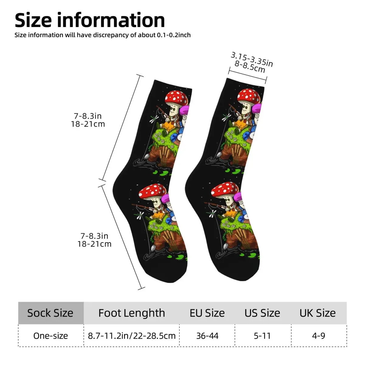 Magic Mushrooms Hippies Poster Men Women Socks Windproof Novelty Spring Summer Autumn Winter Stockings Gift