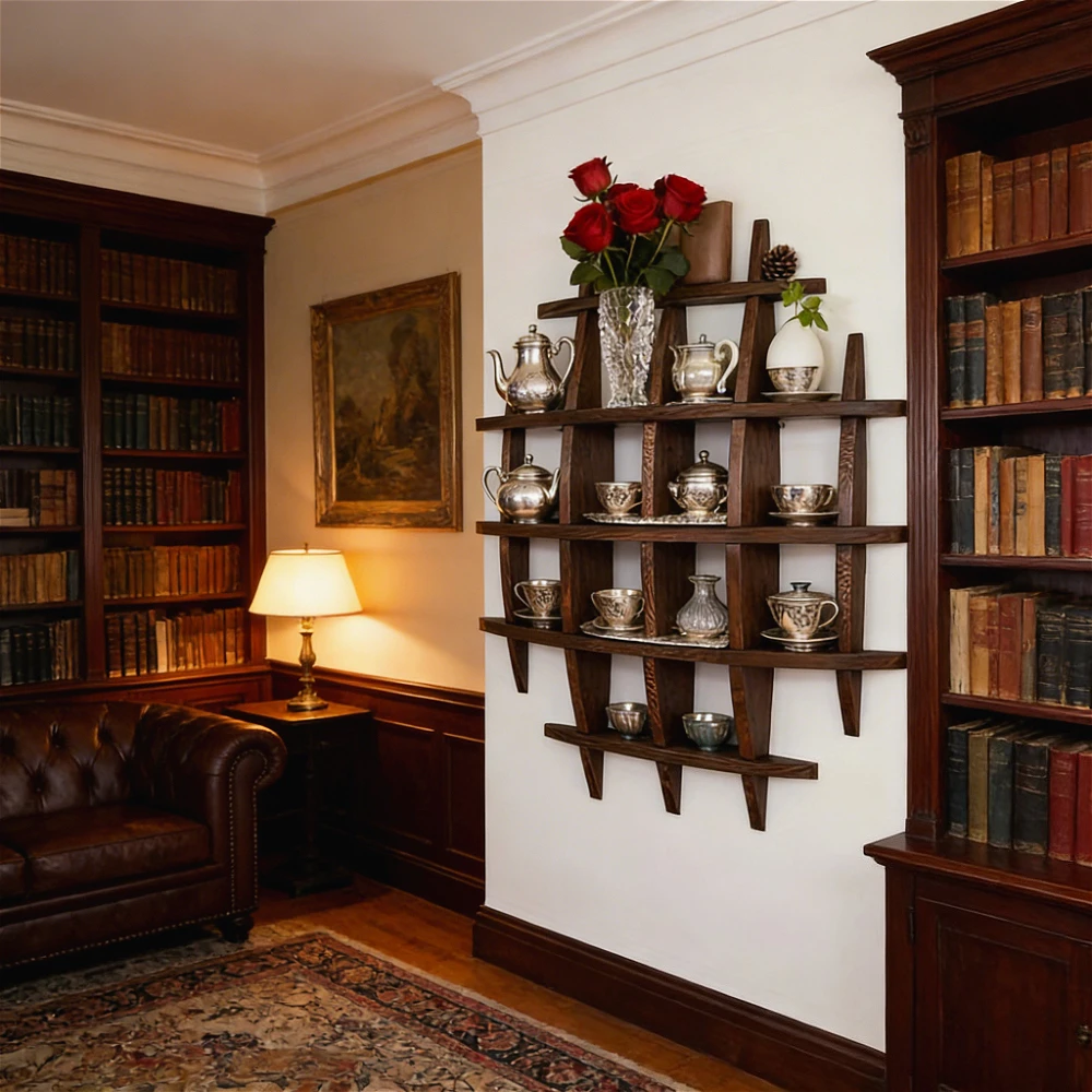 

Настенный держатель для чайных чашек, полка для хранения чайной посуды из массива дерева, подставка для чайников в китайском стиле для гостиной и кухни