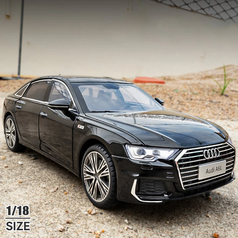 1:18 Audi A6 Limousine Alloy Die Cast Toy Car Model Sound and Light Pull Back Children\'s Toy Collectibles Birthday gift