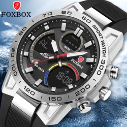 LIGE Top Luxury Dual Display Men Watch Sports Military Watches 50M Waterproof Quartz Wristwatch for Men Clock Relogios Masculino