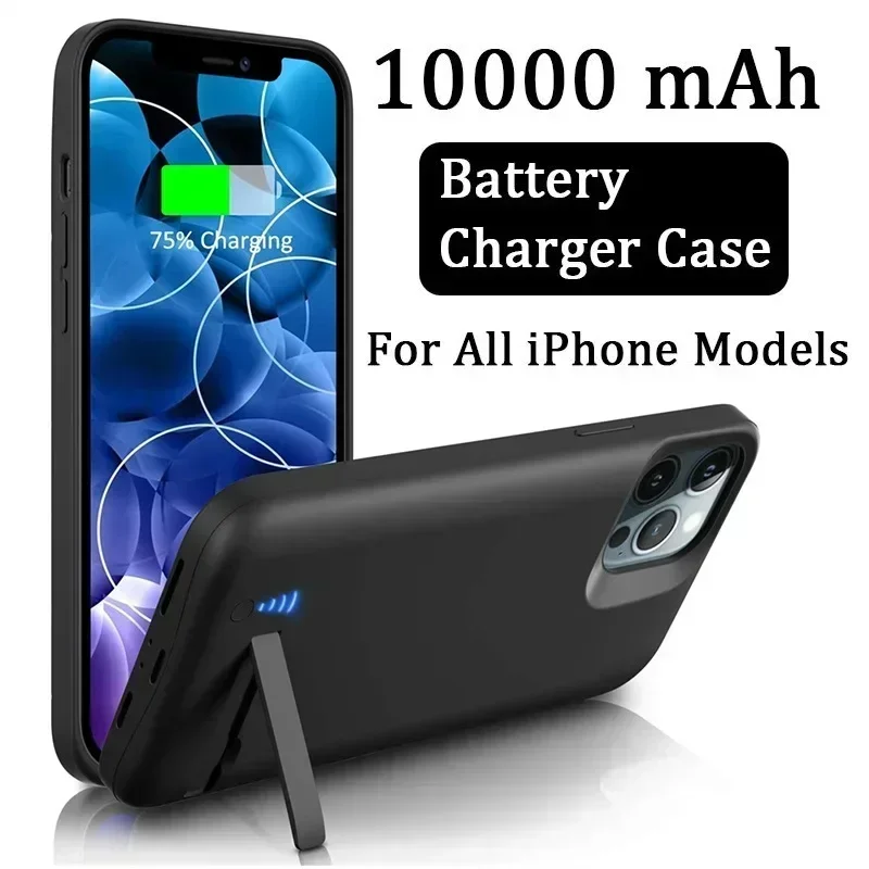 10000mAh External Battery Charger Case for iPhone Power Bank Cover iPhone 7/ 8/ 6/6S Plus iPhone X/XS/ XR/11/12/13/14