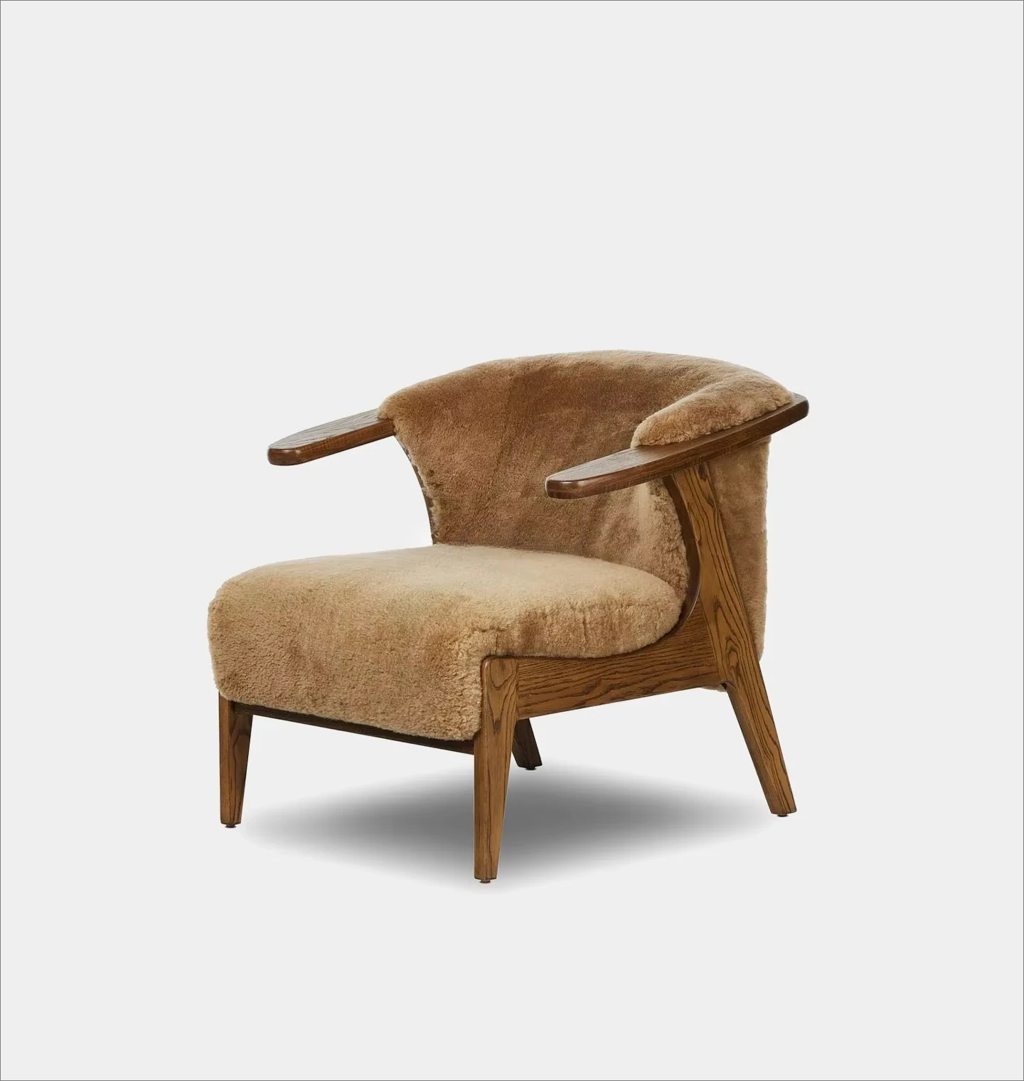 Luxury oak accent chair for home office Sponge for interior living room Modern comfortable lounge chair