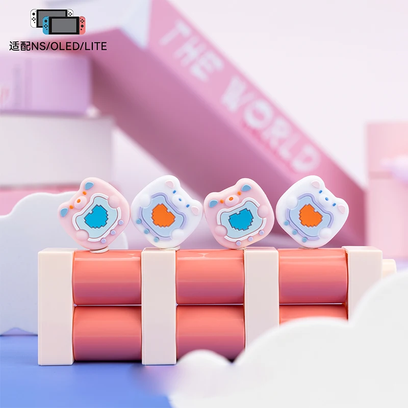 4Pcs ใหม่ Kawaii สัตว์ Thumb Stick Grip Cap สำหรับสวิทช์ Oled NS Lite Joy-Con คอนโทรลเลอร์ Thumbstick กรณี